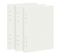 135 Feuilles A5 Recharge Papier en Quadrillé - 210x142mm - OVISEEN Quadrillé 6 Trous Vierge Feuillets Mobiles pour Agenda Filofax A5 Bullet Carnet Cahier de Voyage