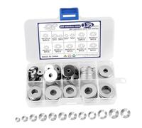 135pcs Flat Washers Assortment M3 M4 M5 M6 M8, 12 Sizes Stainless Steel Metric Washer Kit for Bolts, High Strength Industrial Hardware