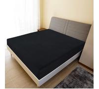 136211 vidaXL Draps-housses Jersey 2 pcs Noir 90x200 cm Coton