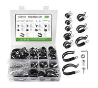 136pcs Collier de Fixation Caoutchouc P Clip Collier de Serrage Inox Colliers Durite Caoutchouc P Colliers de Serrage Métal Tuyau Pince Acier Inoxydable 6mm 8mm 10mm 13mm 16mm 19mm 25mm 32mm 38mm 45mm