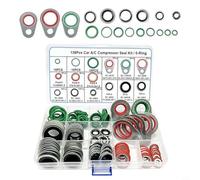 139 pièces AC O-Ring Assortiment Kit de joints d'étanchéité pour climatiseurs de voiture, joints en caoutchouc résistants à l'huile et anneaux métalliques dans une boîte de rangement pour sceller les