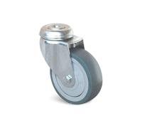 13922 Roue pivotante 125 mm caoutchouc avec frein et trou central