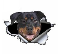 13cmx8.4cm Drôle Rottweiler Autocollant De Voiture Décalque En Métal Déchiré Autocollants Réfléchissants Pet Dog