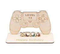 13e anniversaire garçon fille cadeau d'argent gamer manette de jeu en bois niveau 13 avec porte-argent, cadeau 13 ans garçon, carte d'anniversaire créative, décoration 13e anniversaire adolescent