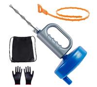 13M Furet Deboucheur Canalisation WC, Serpent de Plombier Kit Debouchage Canalisation Professionnel pour Toilette, Cuisine, Drain de Baignoire, Salle Bain, Evier, avec Gants, Sac, Chaîne de Vidange