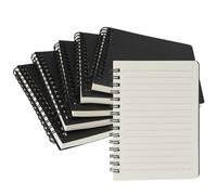 14×10cm Petits Carnets, 50 Pages, Blocs Spirales en Couverture Kraft Noire | 6 Pièces A6 Cahier à Spirale, Bloc Note, Mini Cahiers Lignés, Cadeau Exquis pour Jeunes Filles et Garçons, pour écoles