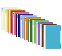 14 chemises A4 Brunnen en polypropylène - Couleurs assorties - Couverture transparente, 12 couleurs, 1