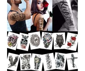 14 Feuilles D'autocollants De Tatouage De Différents Styles Multicolore M Multicolore