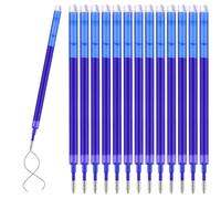 14 pcs Recharges de Stylo rechange, stylo roller effaçable, bleues | pointe 0,7 mm, encre thermosensible, Recharges pour Stylo remplaçable