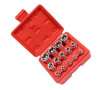 14 Pièces Jeu de 14 Douilles Hexagonales Type E en Acier | Acier Chrome Vanadium Traité Thermiquement, Rangement Organisé dans Boîte Plastique, Marquages Visibles, pour Boulons
