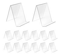 14 Pièces Porte-Livres en Acrylique Transparent 10 x 11.5 x 13 cm, 3mm Renforcé Support de Livre, Présentoir de Table Incliné pour Livres, Tablettes, Magazines, Brochures, École, Bibliothèque