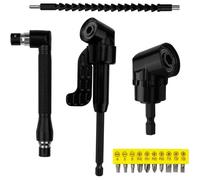 14 Pièces Renvoi D'Angle Visseuse Kit, Rallonge Visseuse, Renvoi D'Angle Perceuse, 105° Tournevis Flexible, 1/4"" Embout