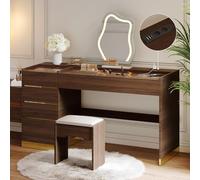 140 cm Maquillage Vani Moderne Avec Miroir S Table Bijoux Nizer Noyer H & Tabouret Maquillage Bureau ForSpaces