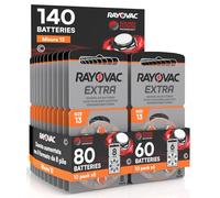 140 Rayovac Extra 13 Piles pour appareils auditifs - 10 blisters de 8 et 10 blisters de 6 Piles