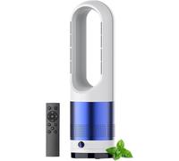1400W Lame sans Tour Ventilateur, circulateur d'air oscillant avec télécommande, 8 Vitesses, minuterie, Chaleur Froide silencieuse pour la Chambre à Domicile