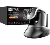 INSTAR IN-8415 2K+ Noir - Caméra de Surveillance LAN/PoE/WLAN avec IA - Caméra IP contrôlable - WPA3 - Wi-FI 2,4 et 5 GHz - Utilisation intérieure - PIR - PTZ - HomeKit - MQTT