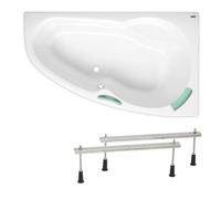 140x95 cm Laguna Luiza baignoire d'angle gain de place, avec pieds, acrylique, droite, blanc (LU1400P-SET)