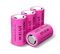 14250 Lot de 4 piles rechargeables 450 mAh 3,6 V lithium-ion 1/2 AA Taille AA pour capteur, détecteur d'intrusion, système de sécurité domestique, collier de chien