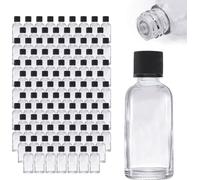 143 x 30ml Bouteille à décanter, verre clair, couvercle noir