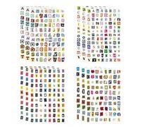 1440 Pièces Lettres Autocollantes Scrapbooking, Stickers Alphabet Vintage pour Journaling et DIY, Autocollant Lettre pour Décoration de Carnet et Album Photo, 12 Feuilles, Style Magazine Rétro