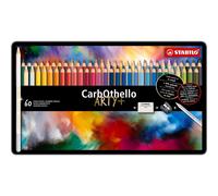 STABILO Crayon pastel CarbOthello, étui métal 60 crayons, 60 couleurs différentes