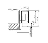 14777000 Gâche applique en U pour porte EXCLUSIVE carénées gauche marron