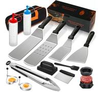 14pcs Accessoires barbecue - Ustensiles barbecue - Spatule Professionnelle Pour Barbecue de Gril pour Gril Teppanyaki et Camping