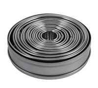 14Pcs / Set Ronde Cookie Cutter Biscuit Ensemble en Acier Inoxydable Mousse Anneau de Gâteau Moule Pâtisserie Biscuit Beignet Coupe