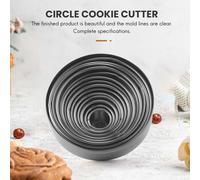 14Pcs / Set Ronde Cookie Cutter Biscuit Ensemble en Acier Inoxydable Mousse Anneau de Gâteau Moule Pâtisserie Biscuit Beignet Coupe