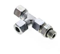 14S & G1/2'' Acier zingue Raccord en T à angle droit avec filetage mâle 630 bar Ajustable ISO 8434-1
