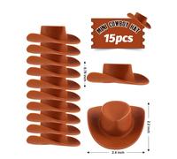 15/30/45 pièces Mini chapeaux de cowboy/cowgirl en plastique, mini chapeaux mignons, petits chapeaux de fête jouets accessoires de poupée pour fête, adaptés au jeu de rôle et à la décoration de maison