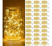 15/5/1 pièce-Guirlandes lumineuses à piles LED mini guirlandes scintillantes fil de cuivre lumières de lucioles étoilées pour bocaux Mason mariage fête de Noël centre de table décorations de table, dé