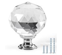 15 boutons ronds en cristal de 30 mm, poignées de tiroir en verre diamanté