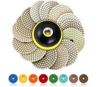 15 disques de polissage diamantés pour polisseuse à eau, 10 cm (4 pouces), pour granit, pierre, béton, marbre, sols, meuleuse