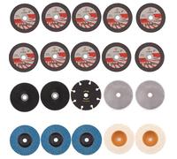 15 Disques Tronçonner 76mm + 3 Lamelles + 2 Polissage Feutre Convient pour Mini Meuleuse Cuneary