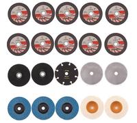 15 Disques Tronçonner 76mm + 3 Lamelles + 2 Polissage Feutre Convient pour Mini Meuleuse Cuneary