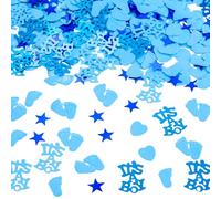 15 g de confettis bleus pour fête prénatale garçon - Confettis bleus - Décoration de fête prénatale - Pour fête prénatale - Décoration de baptême