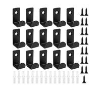 15 Pack Black Stainless Steel Wall Hooks, Screw Mount Coat Hangers | 15 Hooks Per Set, Black Metal Finish, Screw Mount Installation, Smooth Curved Hook Design, 1.37 Inch Length