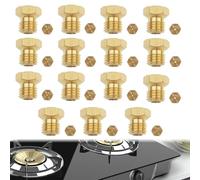 15 pcs Gicleur gaz Butane Universels, Gicleur Butane pour Gazinière, Injecteur de Gaz Gicleur Bouteille Kit de Conversion 3x(0.5/0.65/0.7/0.87/0.95mm)
