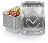 15 PCS Grands Barquettes Aluminium, 4900ML, Plateaux en Aluminium sans Couvercle, 37 x 27 x 7 cm, pour Cuisson Grillage Cuisine