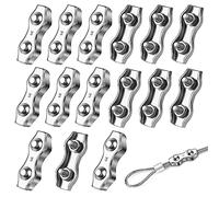 15 Pcs Serre-câbles M3 Pinces à Câble en Acier Inoxydable 304 Clips de Câble Métallique Duplex Pince de Corde de Câble pour Corde à Linge l'industrie