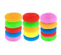 15 Pièces Brosses à Vaisselle en Plastique Brosse à Récurer Tampon à Récurer Brosse en Tissu de Nettoyage Anti-Rayures Disque Brosse Ronde Eponge à Gratter pour Nettoyage de Cuisine