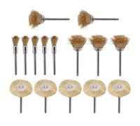 15 Pièces Brosses Métalliques en Laiton, Roues de Meulage pour Outils Rotatifs, Formes T, Stylo et Bol - Durables, Polyvalentes, Nettoyage et Meulage Précis
