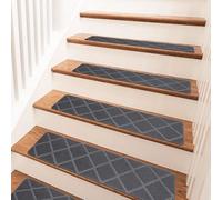 15 pièces de tapis pour marches d'escalier, 55x19 cm, tapis auto-adhésifs pour l'intérieur, tapis d'escalier, tapis antidérapants pour marches, tapis de sécurité pour animaux de compagnie, enfants