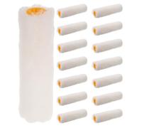 15 Pièces Ensemble Mini Rouleaux de Peinture 4 Pouces Tête Ronde | Manchon Coton Blanc Réutilisable, Tige Centrale 18mm, Retouches Rapides sur Cadres et Extérieur