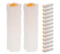 15 Pièces Ensemble Rouleau et Pinceau à Peinture Mini | Manchons en Coton et Plastique Blanc, Nettoyage Facile, pour Rénovation de Meubles et Angles Précis