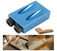 15 pièces Gabarit de Perçage Oblique, Positionneur de Menuisier avec Forets pour Trou de Poche