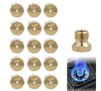 15 pièces Gicleur gaz Butane Universels, 3x(0.5/0.65/0.7/0.87/0.95mm), Gicleur Butane pour Gazinière, Injecteur de Gaz Gicleur Bouteille Kit de Conversion
