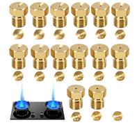15 Pièces Gicleur Gaz Butane Universels, Jeu de Conversion pour Gazinière et Plaque de Cuisson, Injecteur Gaz Butane, Propane, Gaz de Ville, Tailles 0.5 à 1.02 mm, Compatible GPL et Brûleurs