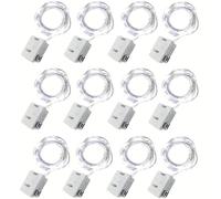 15 pièces LED fée lumière, 3 Modes d'éclairage, fil argenté fée lumières, bouton alimenté par batterie, chaîne lumineuse pour la décoration de bricolage